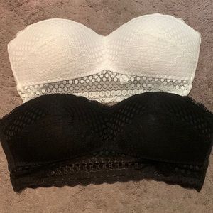 Strapless lace bras (sold together)